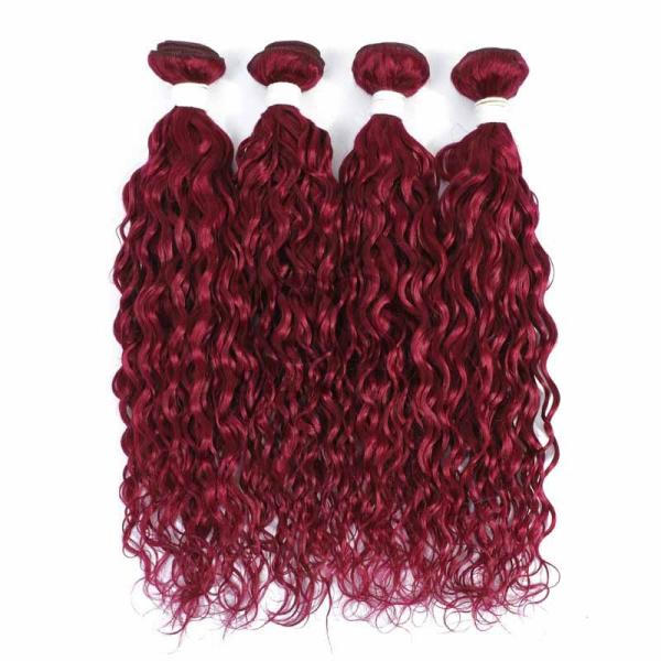 Burgundy Water Wave Remy Human Hair Bundles Sew In Weave Bundles Brazilian Bundle Deals