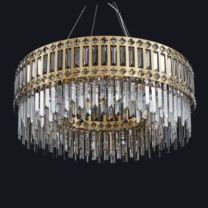 Modern Luxury Crystal Chandelier Contemporary Flush Mount Ceiling Light Fixture