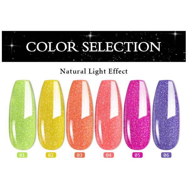 New Arrival Glow in Dark Super Shiny UV Nail Gel Polish Disco Gel Glitter for Nail Art OEM Flashing Gel Polish