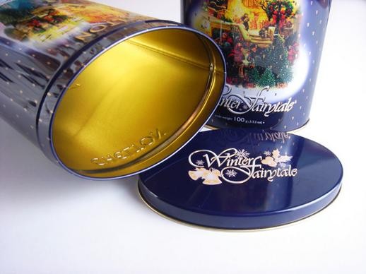 Metal Small Embossed Oval Tin Can For Chocolate And Tea Packaging