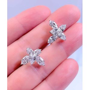 4.24ct Marquise&Pear Shaped Diamond Butterfly Earrings DEF VVS Lab Grown