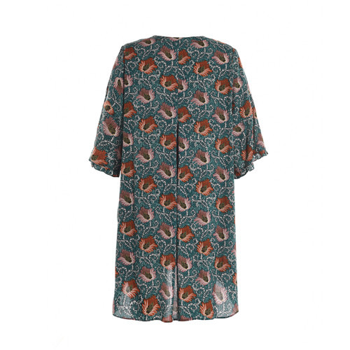 Buy G195033 Ladies V Neck Blouse / Womens Printed Blouses Lightweight Breathable at wholesale prices