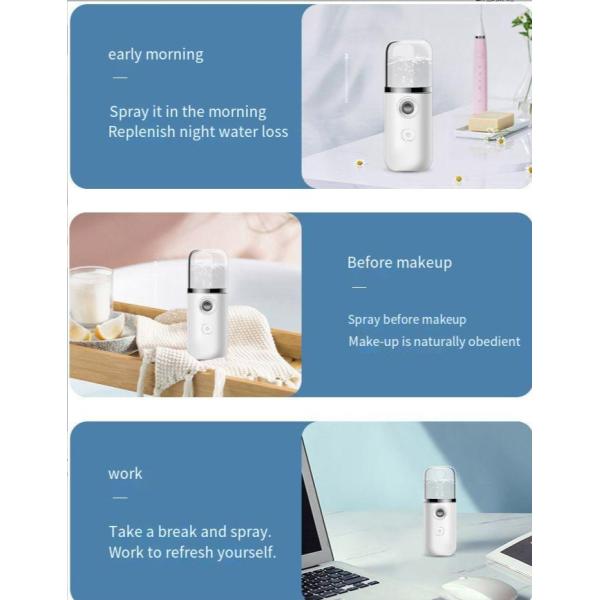 Portable Pocket Mist Steamer USB Rechargeable Nano Facial Mister Mini Face Sprayer