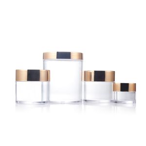 Round Acrylic Luxury Double Wall Cosmetic Jar 50g To 200g Antitear