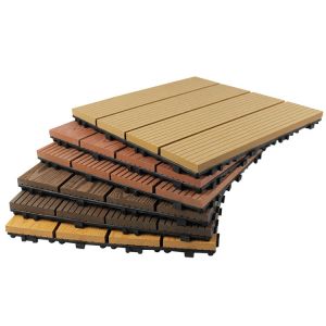 30*30cm WPC Modular Wood Plastic Composite Interlocking Deck Tiles