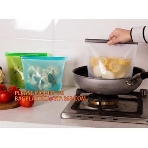 Reusable Food grade Silicone Vacuum Food Fresh Bags Wraps Fridge Containers