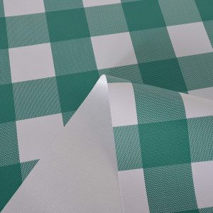 Green Plaid Plastic Table Cloth