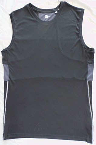 Hot Transfer Print Logo 140gsm Mens Black Muscle Shirt For Running