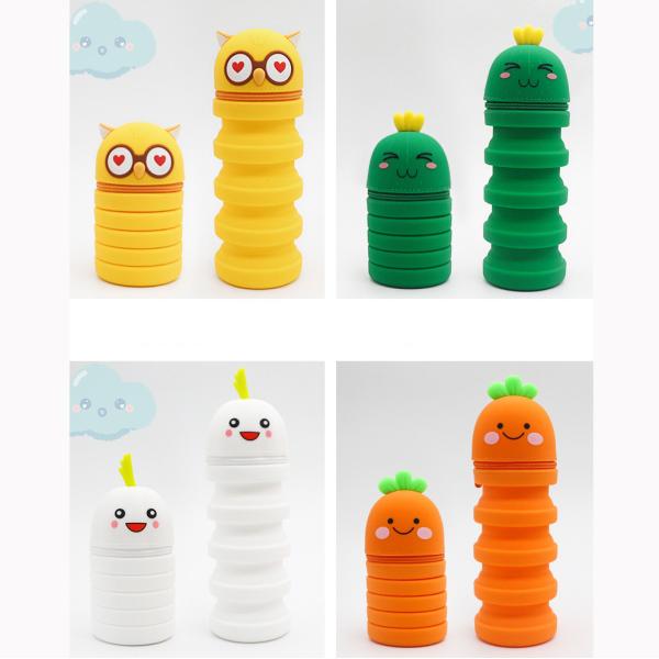 Silicone Animal Design Capacity Washable Pencil Case Stationery Set for Kids in Style