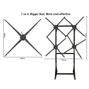 Floor Advertising Hd 3d Led Android Projector Led 3d 100cm Holographic Fan