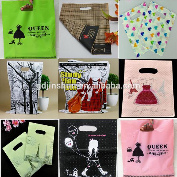 Custom printed logo die cut plastic retail bag for shopping