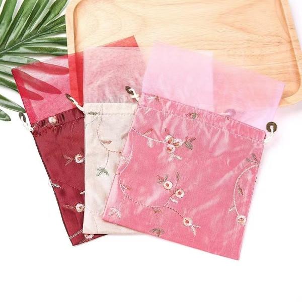 16*23 Cm Chinese Silk Brocade Jewelry Pouch Wedding Favor Drawstring Candy Bags