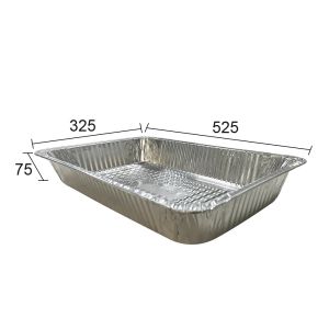 Environmental Friendly Rectangular 525*325*75 Foil Food Container for Turkey