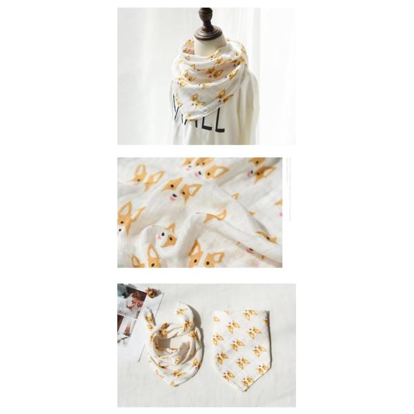 Lightweight Breathable Muslin Bandana Bib / Baby Bandana Bibs Snap Button