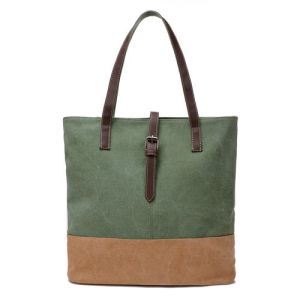 Canvas promotion gifts summer handbag beach bags in mint color
