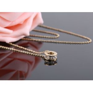 Rome Number Pendant Necklace Diamond Stainless Steel Jewelry Rose Gold Fashion