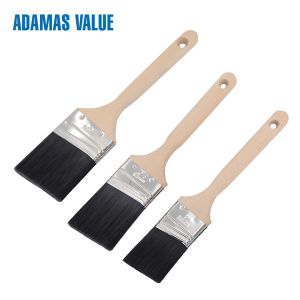 China Tapered brush,angled paint brush,synthetic paint brush with long wooden handle on sale