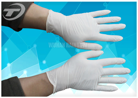 Latex Examination Medical Disposable Gloves Cream White Single Use