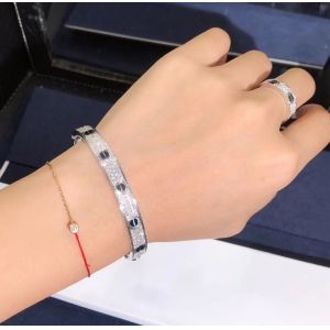 China Factory Custom Fine Jewelry 18k White Ogold LOVE Bracelet, Diamond-Paved, Ceramic Bracelet on sale