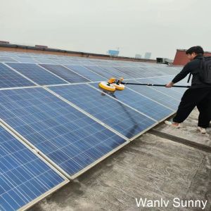 Customizable Solar Panel Cleaning Brush with Double Rotating Heads and Regulable
