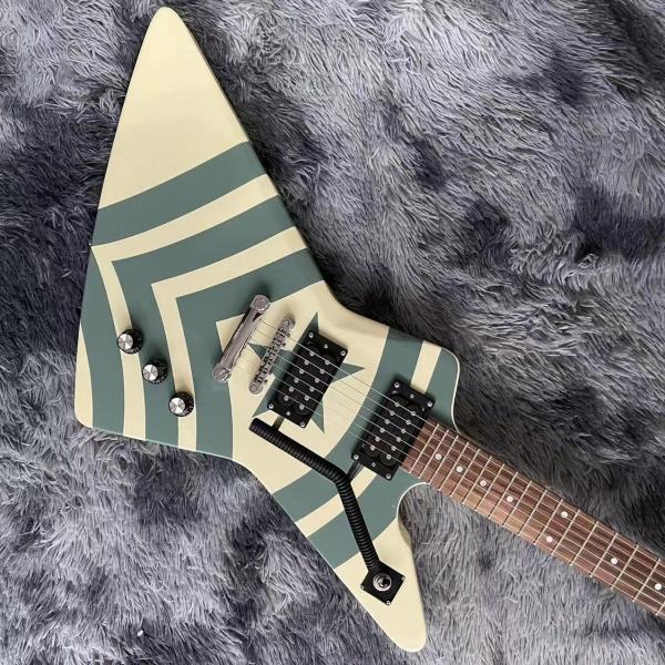 Custom Grand Explorer Electric Guitar Jason Hook Sherman Guitar Alternate Finish Black with Military Green, Very Rare