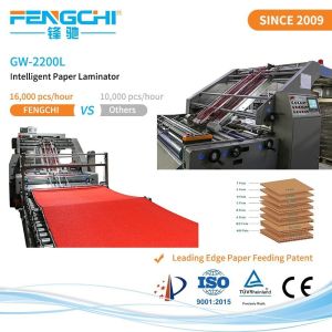 GW-2200L Leading Edge Paper Feeding Multi Ply Hot Flute Laminating Machine for