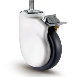 Medium Duty Elastic TPR Caster Wheels 100mm 125mm With Thread Guard