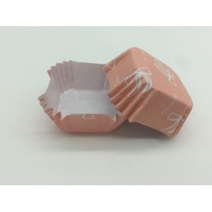 Pastel Baby Pink Cupcake Liners Souffle Square Muffin Cups Baking Paper Material