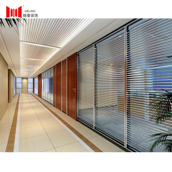 Buy 6063 Aluminum Frame Modular Office Partition Walls With Blind at wholesale prices