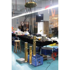 Brass Frame Industrial Pendant Light with Crystal Shade E12 Base