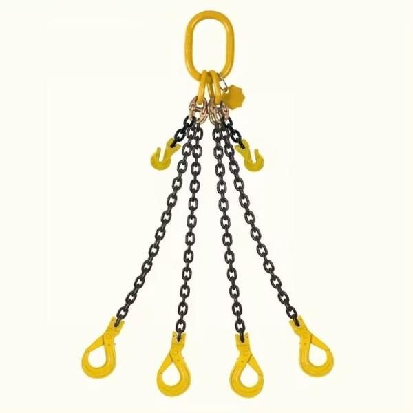 Buy High Strength G80 Alloy Steel Four Legs Chain Sling with Hook Standard Structure at wholesale prices