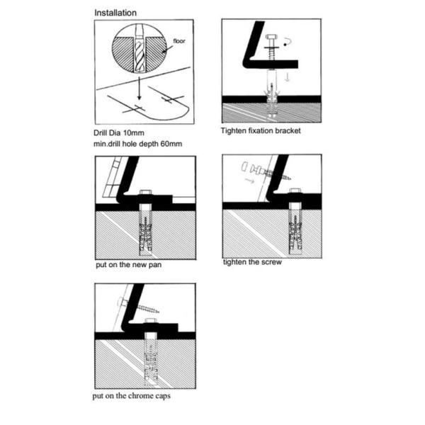 Stainless Steel Toilet Sanitary Ware Floor Installing Toilet Fixing bolt