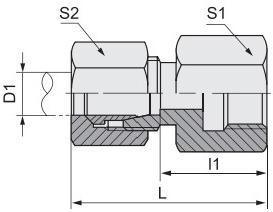 Manufacturer Metric Female / Bsp Female Carbon/Stainless Steel Hydraulic Tube Fittings 5cm 5CB