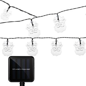 IP44 20 LEDs Solar String Lights 8 Charging Time For Outdoor Santa Christmas