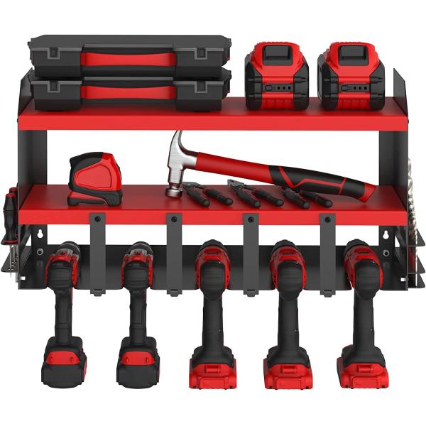 Buy Logo Shape Pegboard Power Tool Organizer with 5 Drill Slots and Screwdriver Holder at wholesale prices