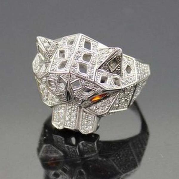 Women Jewelry Lion Sstyle 925 Silver Cubic Zircon Ring (F01)