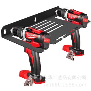 Power Tool Organizer Wall Mount with 5 Drill Hanging Slots and 2 Shelf Cordless