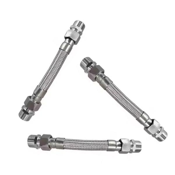 Galvanized Steel Braided Flex Hose Threaded Connection Of Flexible Hoses