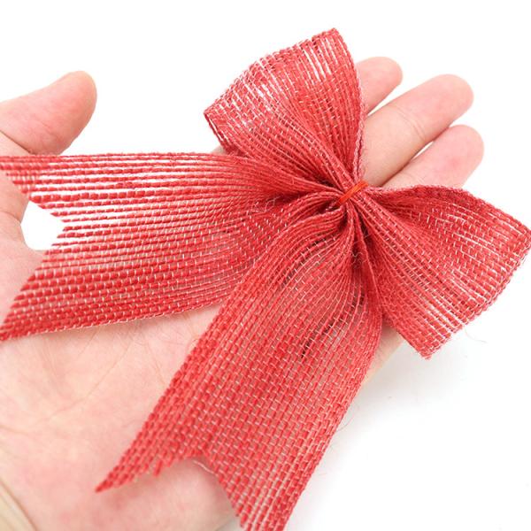 Factory Direct Sale 3.8Cm Fish Silk Hemp Bow Christmas Decoration Bow Minimalist