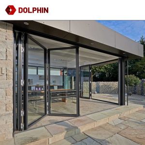 Waterproof Aluminium Balcony Outdoor BiFold Door Glass Customized