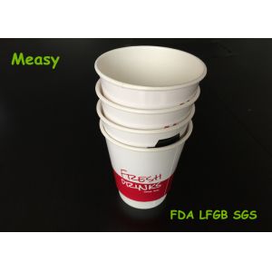 Printing 12oz Insulated Paper Cups / eco friendly disposable coffee cups Red