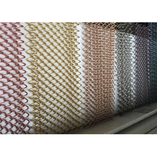 Hotel Ceiling Decorative Metal Mesh Curtain , Metal Coil Drapery Flame Resistant