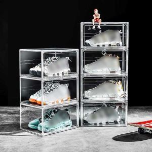 Magnetic Plastic Transparent Clear Acrylic Shoe Box Stackable