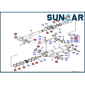 PC128UU-1 Excavator 707-99-38710 Komatsu Arm Cylinder Sealing Kit Equipment