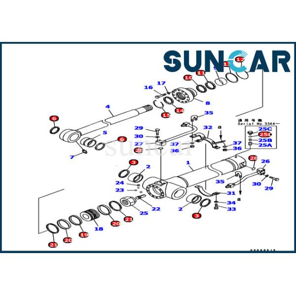 PC128UU-1 Excavator 707-99-38710 Komatsu Arm Cylinder Sealing Kit Equipment