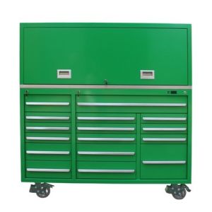 Customized 72 Silver Tool Chest with Hutch Side Locker Tool Storage Cabinet on Wheels