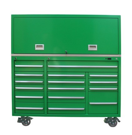 Buy Customized 72" Silver Tool Chest with Hutch Side Locker Tool Storage Cabinet on Wheels at wholesale prices