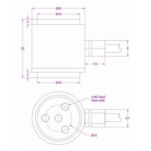 Tension/Compression Load Cell 5kg Force Measurement Transducer 50N