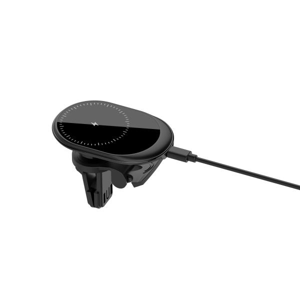 Buy Black Mini 15W Fast Magnetic Charger Car Wireless Charger at wholesale prices