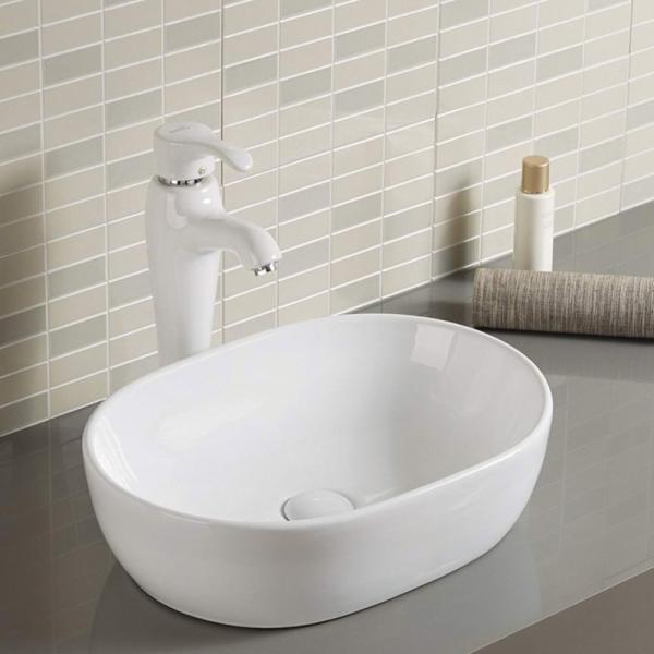 Buy Ceramic Oval Counter Top Bathroom Sink 18 Inch 15" Depth at wholesale prices